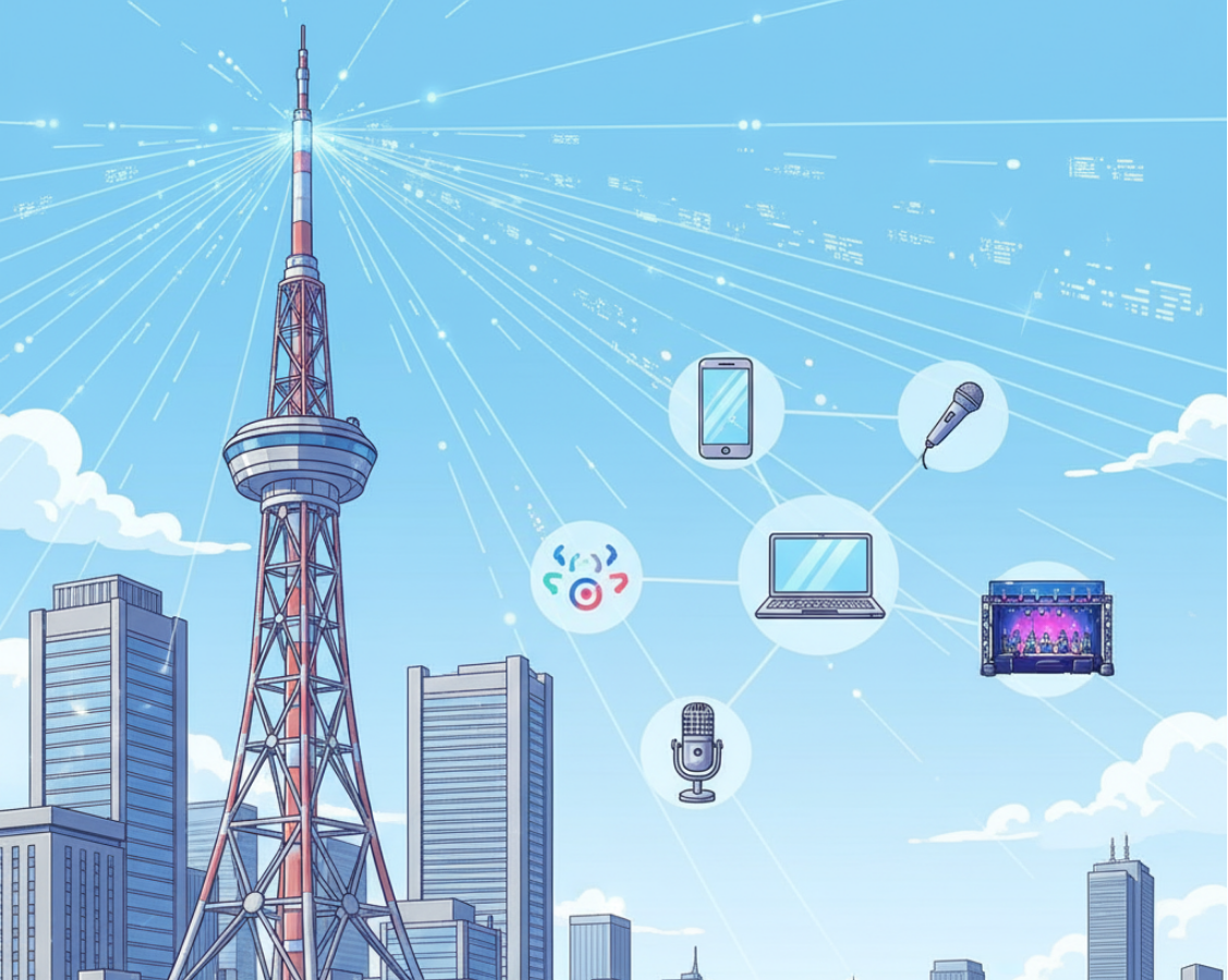 多様なメディアの広がりを示すイラスト